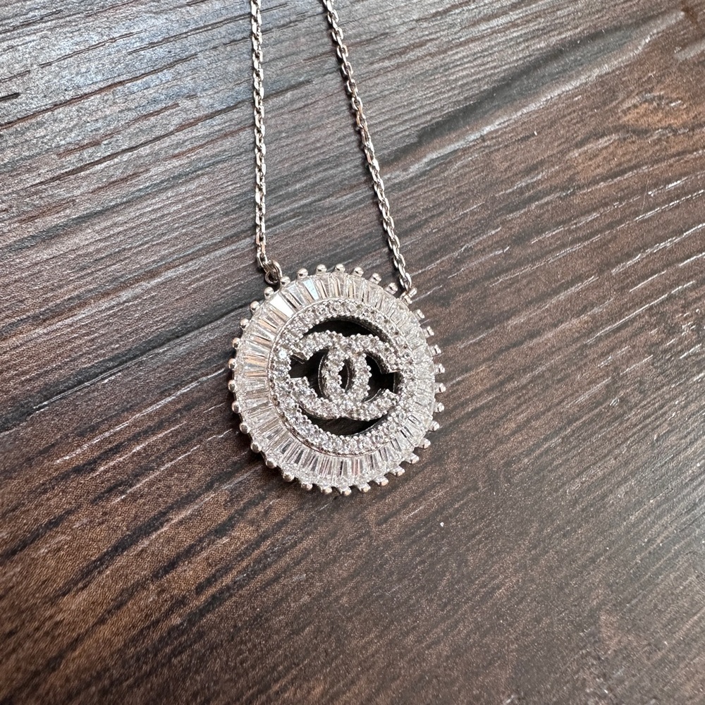 Channel Silver Pendant Necklace